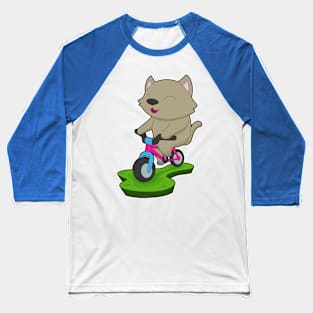 Cat Bicycle Baseball T-Shirt